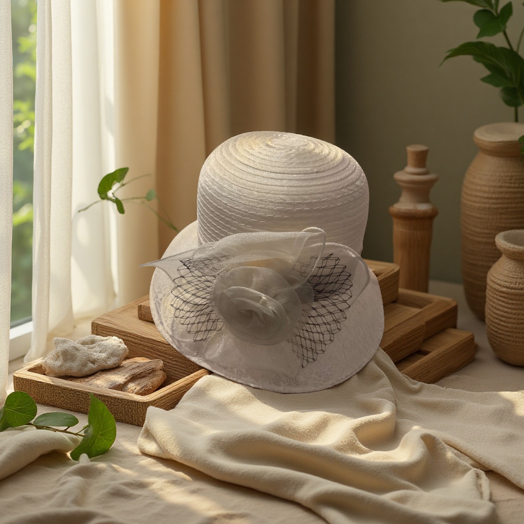 Hard straw hat for outdoor sun protection and UV protection, suitable for both men and women details Picture