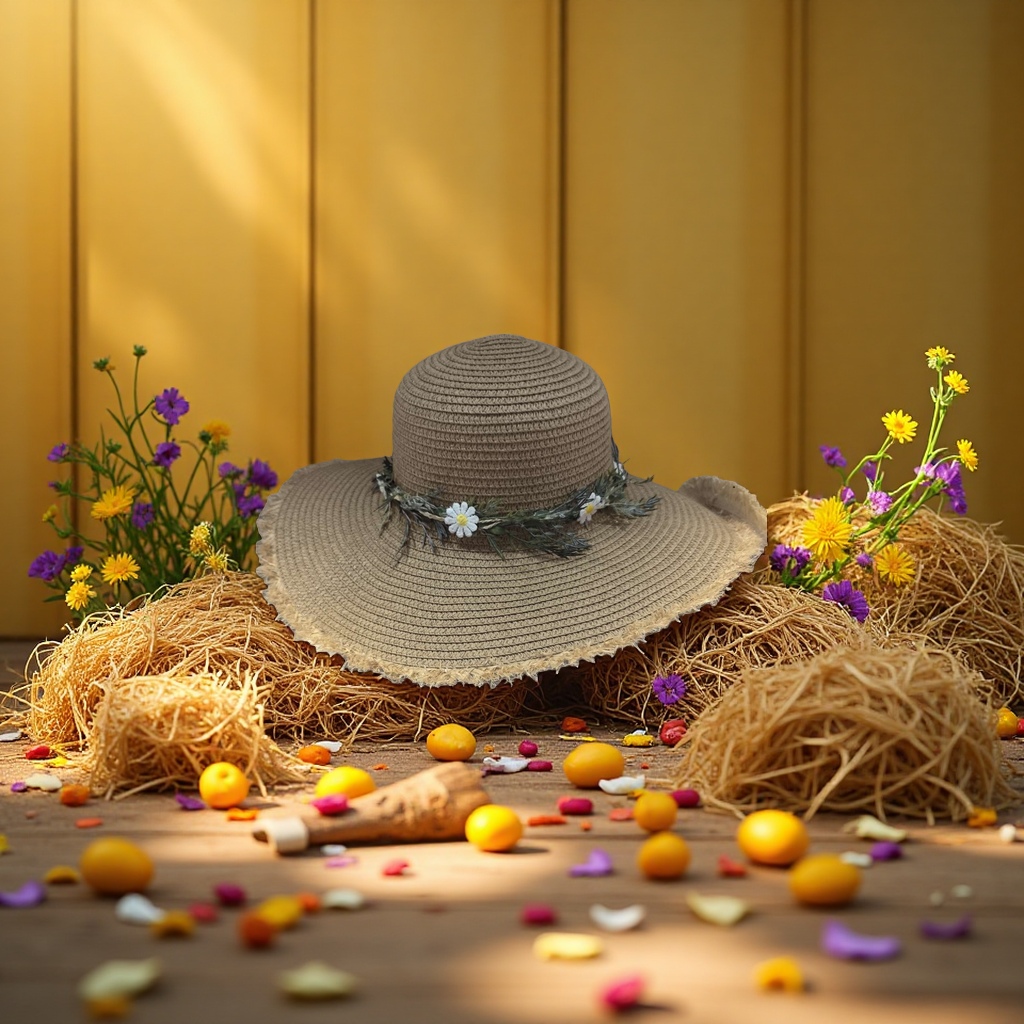 Hard straw hat outdoor sunshade, sun protection, breathable and comfortable wide-brimmed hat details Picture