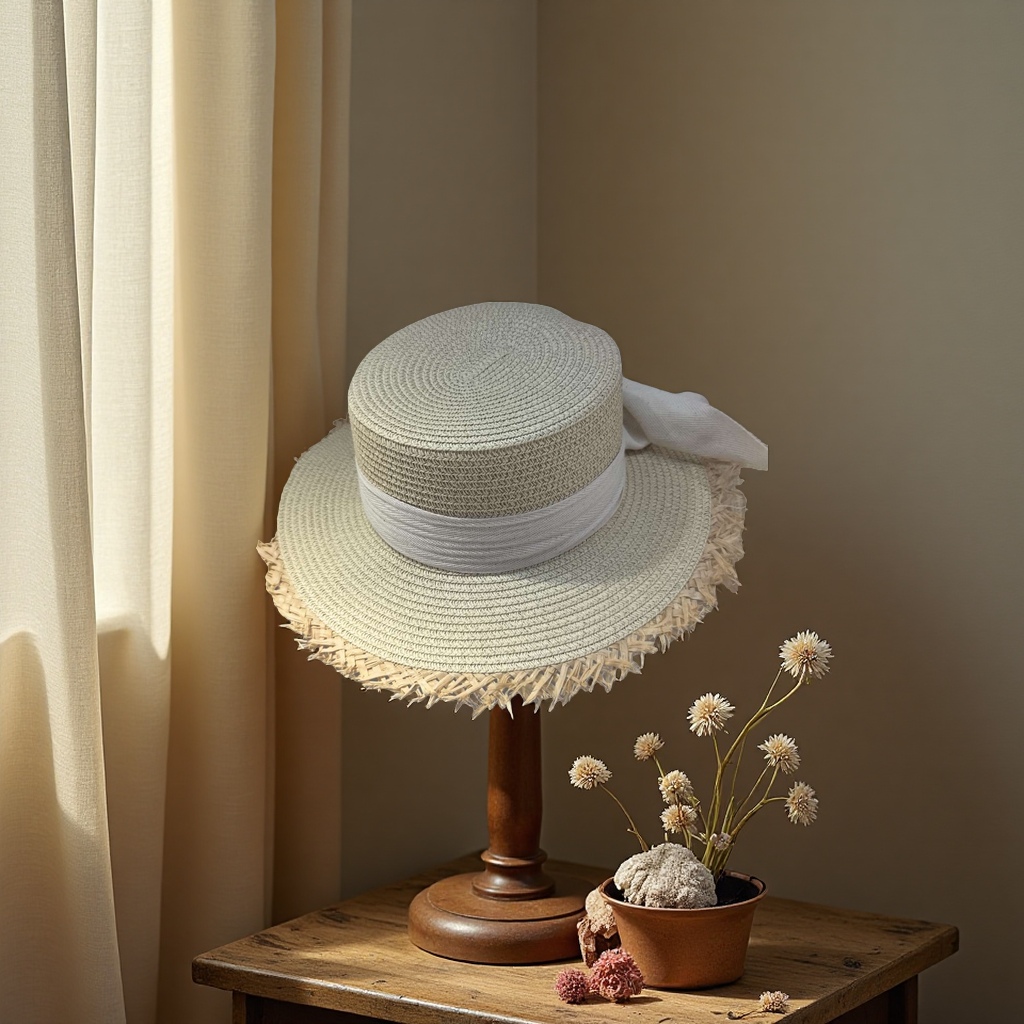 This wide-brimmed hard straw hat is suitable for both men and women in summer, providing shade, sun protection, breathability and comfort Application Scenario