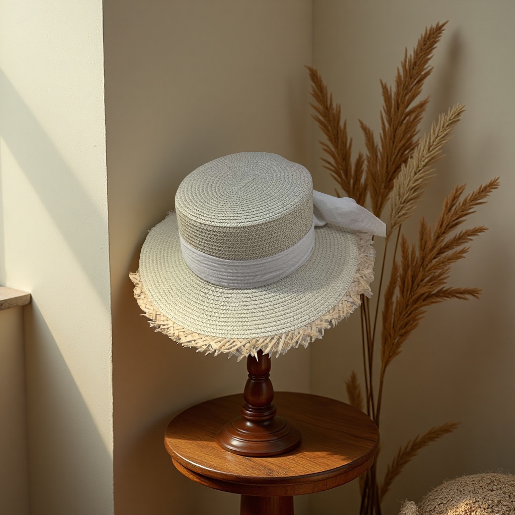 This wide-brimmed hard straw hat is suitable for both men and women in summer, providing shade, sun protection, breathability and comfort Specification image