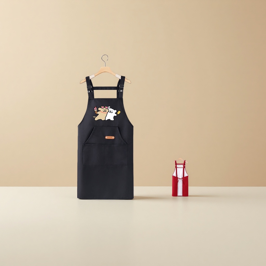 Cartoon summer new waterproof and oil-proof printed kitchen apron, home women's shoulder strap waistband Application Scenario