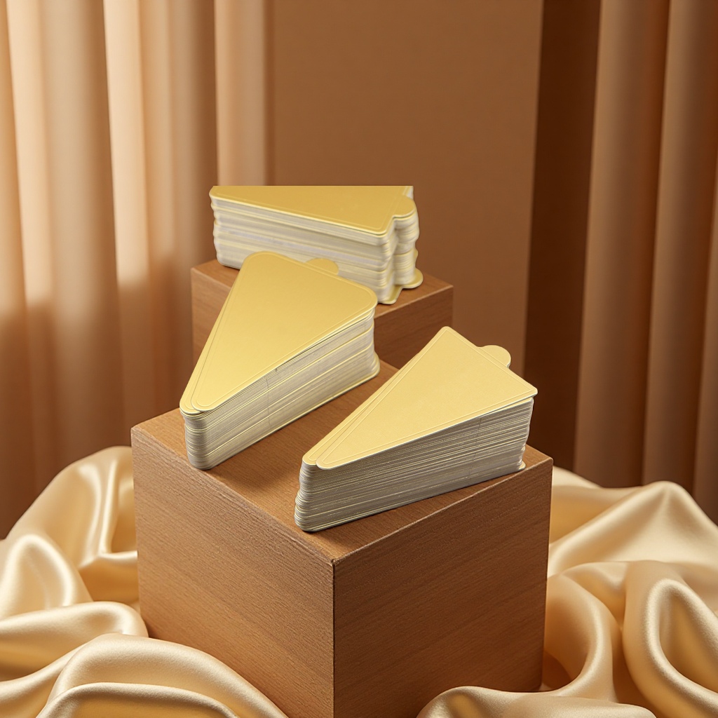 Mousse cake base, triangular circular baking Western pastry dessert, cake paper, gold card, thick hard card paper detail image 2
