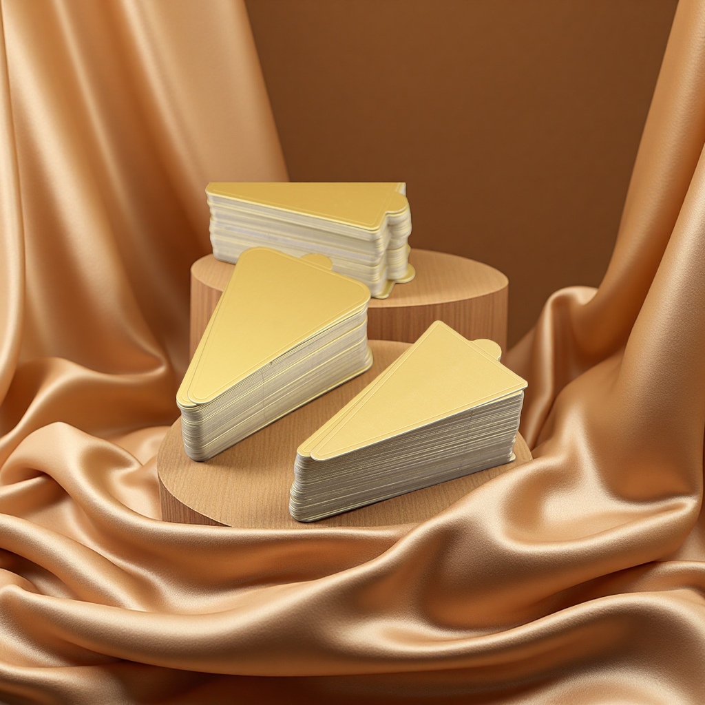 Mousse cake base, triangular circular baking Western pastry dessert, cake paper, gold card, thick hard card paper detail image 1
