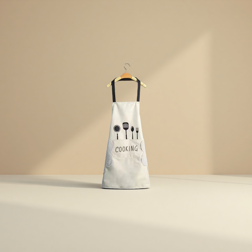 Waterproof and oil-proof solid color backpack apron large pocket kitchen men's and women's work clothes, home, restaurant cooking, custom-made with logo printing Application Scenario