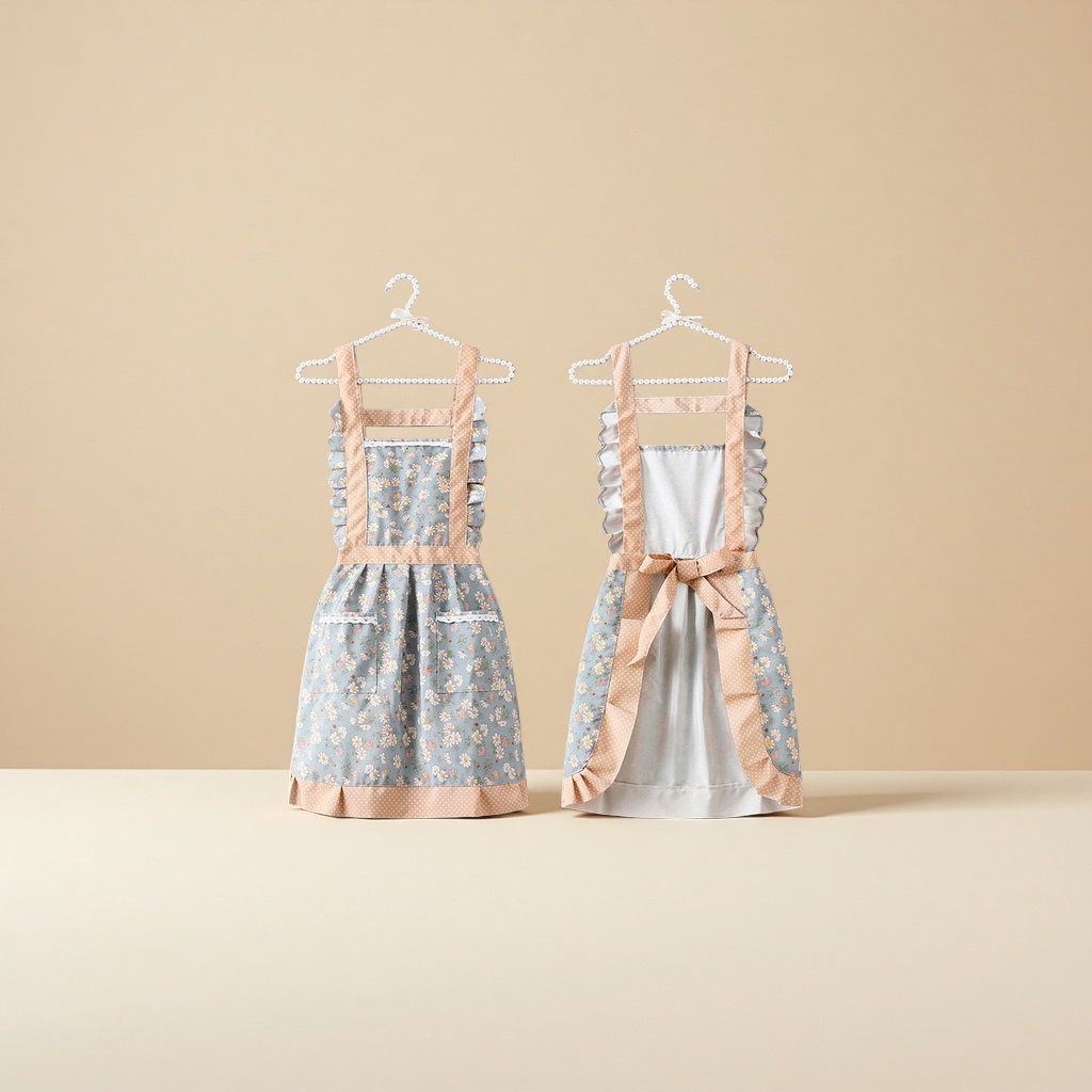 Women's summer waterproof canvas aprons, household kitchen cooking waistbands, catering work clothes, advertising aprons wholesale details Picture