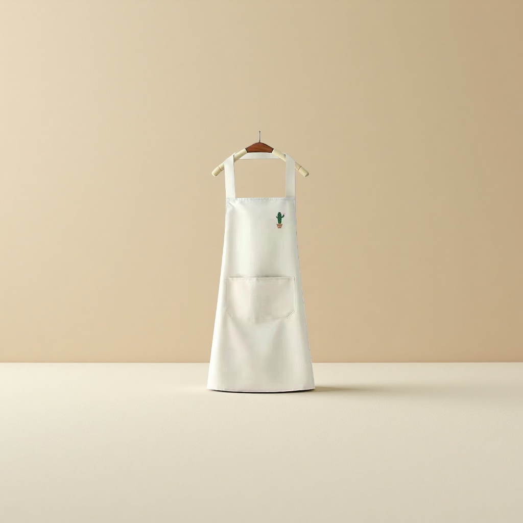 A cute Korean-style apron for men and women cooking in the kitchen, suitable for wiping hands, water and oil resistance, and a cactus and fruit waistband for home use Specification image