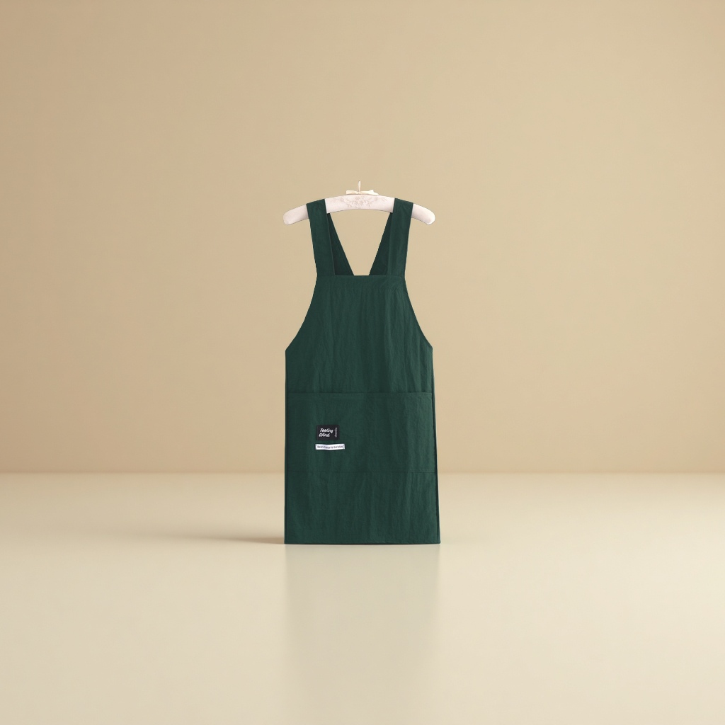 Solid-color simple waterproof apron for men and women, loose for the kitchen, custom-printed for work, cooking, and home use Item Picture