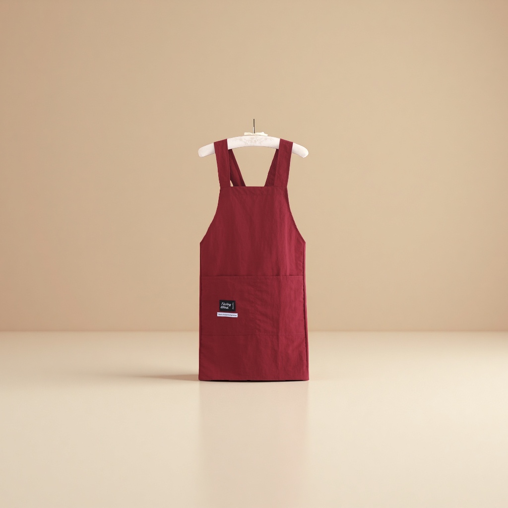 Solid-color simple waterproof apron for men and women, loose for the kitchen, custom-printed for work, cooking, and home use Specification image