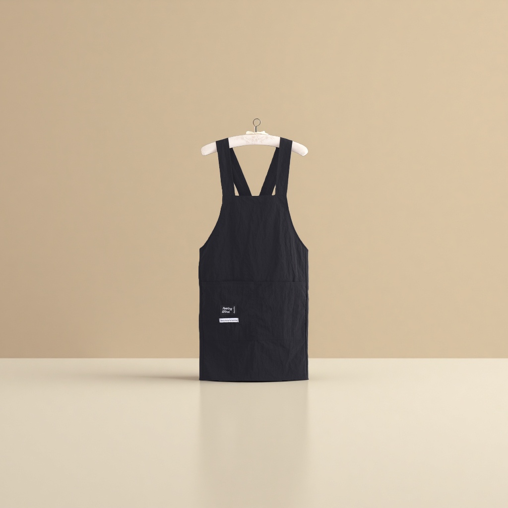 Solid-color simple waterproof apron for men and women, loose for the kitchen, custom-printed for work, cooking, and home use Application Scenario