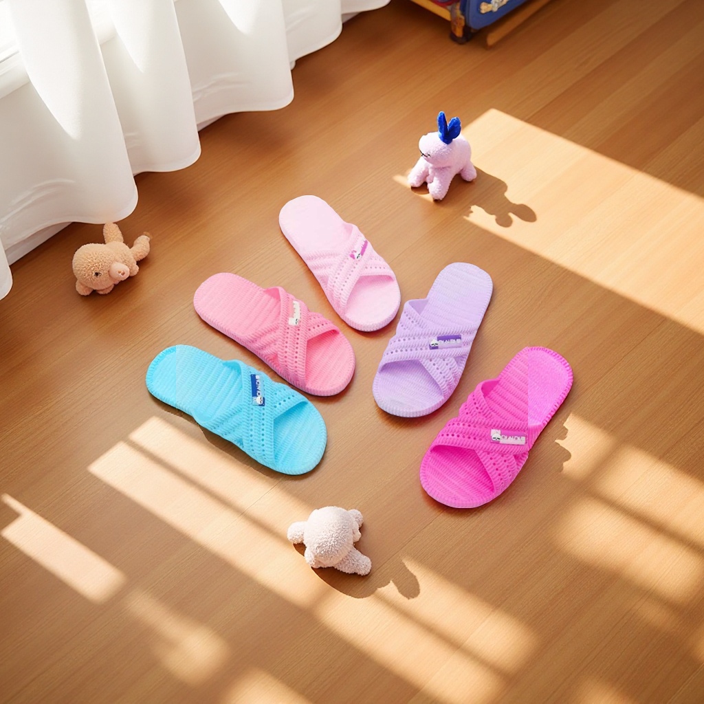 Women's summer home EVA anti-slip breathable slippers in various colors details Picture