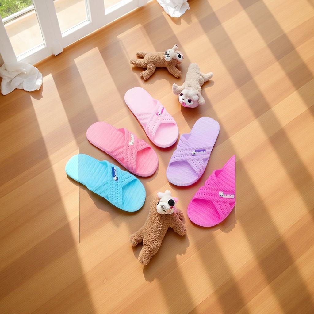 Women's summer home EVA anti-slip breathable slippers in various colors Specification image