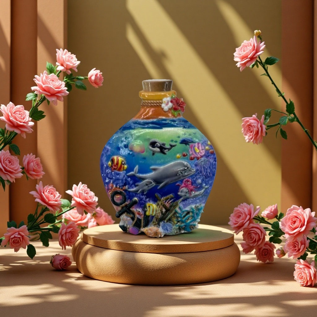 漂流瓶树脂工艺品冰箱贴 时尚装饰摆件家用创意礼品冰箱贴磁贴