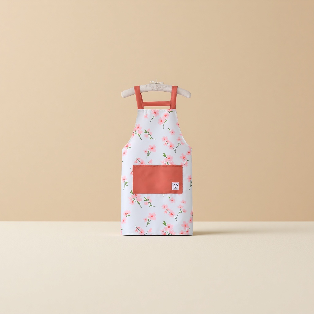 Japanese-style cotton and linen simple apron for home kitchen cooking, canvas breathable and fresh work clothes for girls Application Scenario