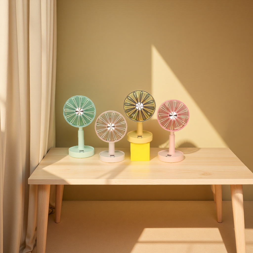 Simple and clear desktop, detachable and collapsible USB charging fan, student dormitory office fan