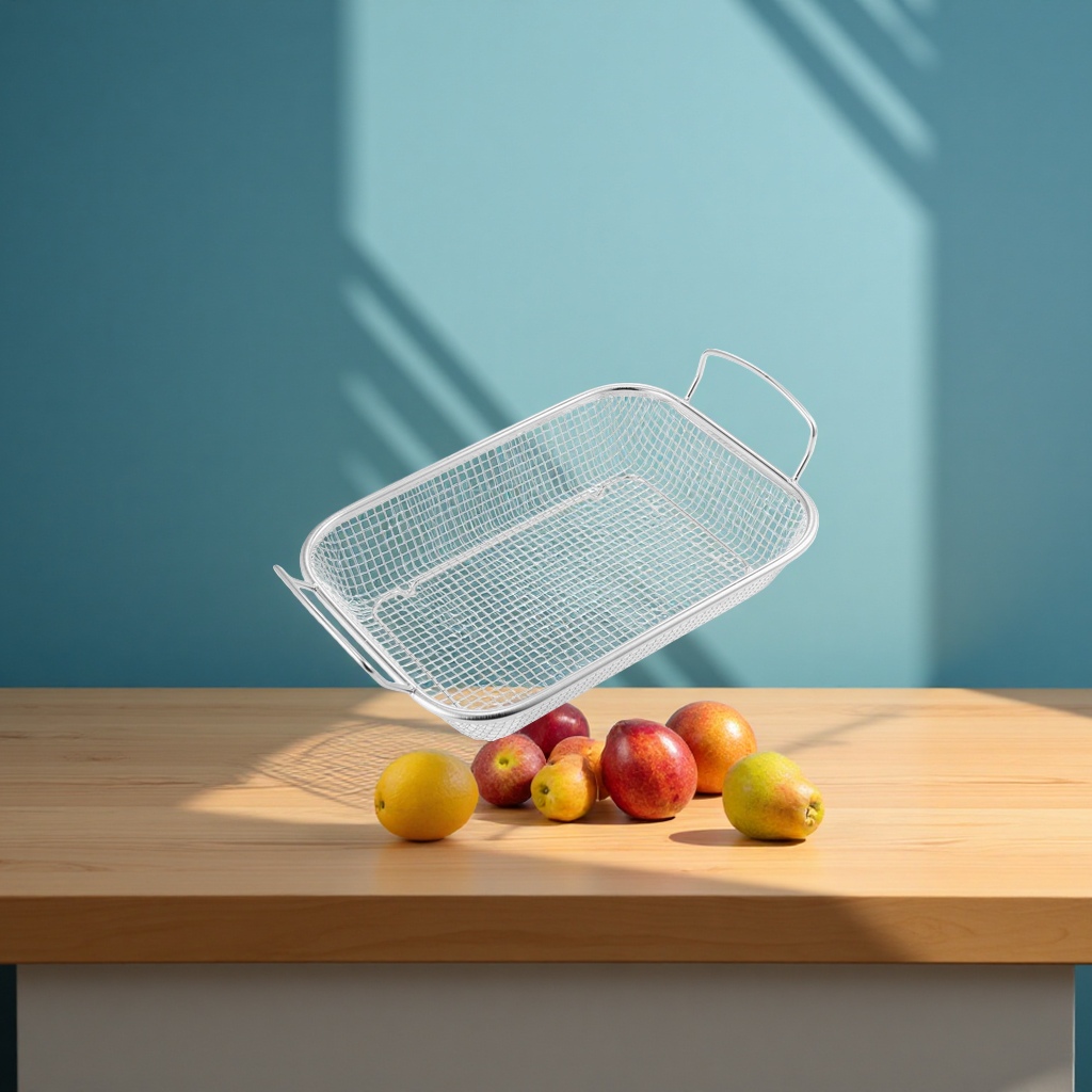 水果网篮收纳篮厨房果篮沥水篮带提手多功能家用