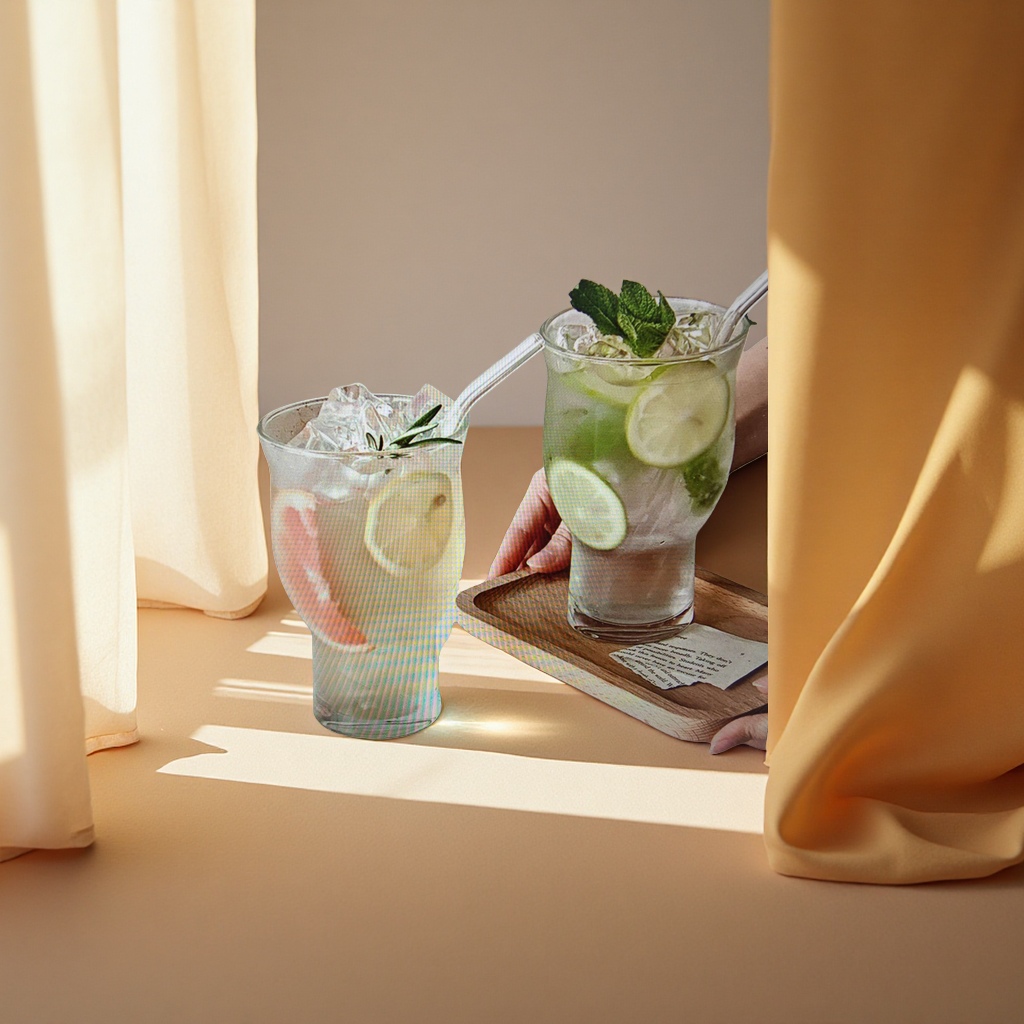 Green apple glass cup thermos, 180ml glass cup, portable and durable Specification image