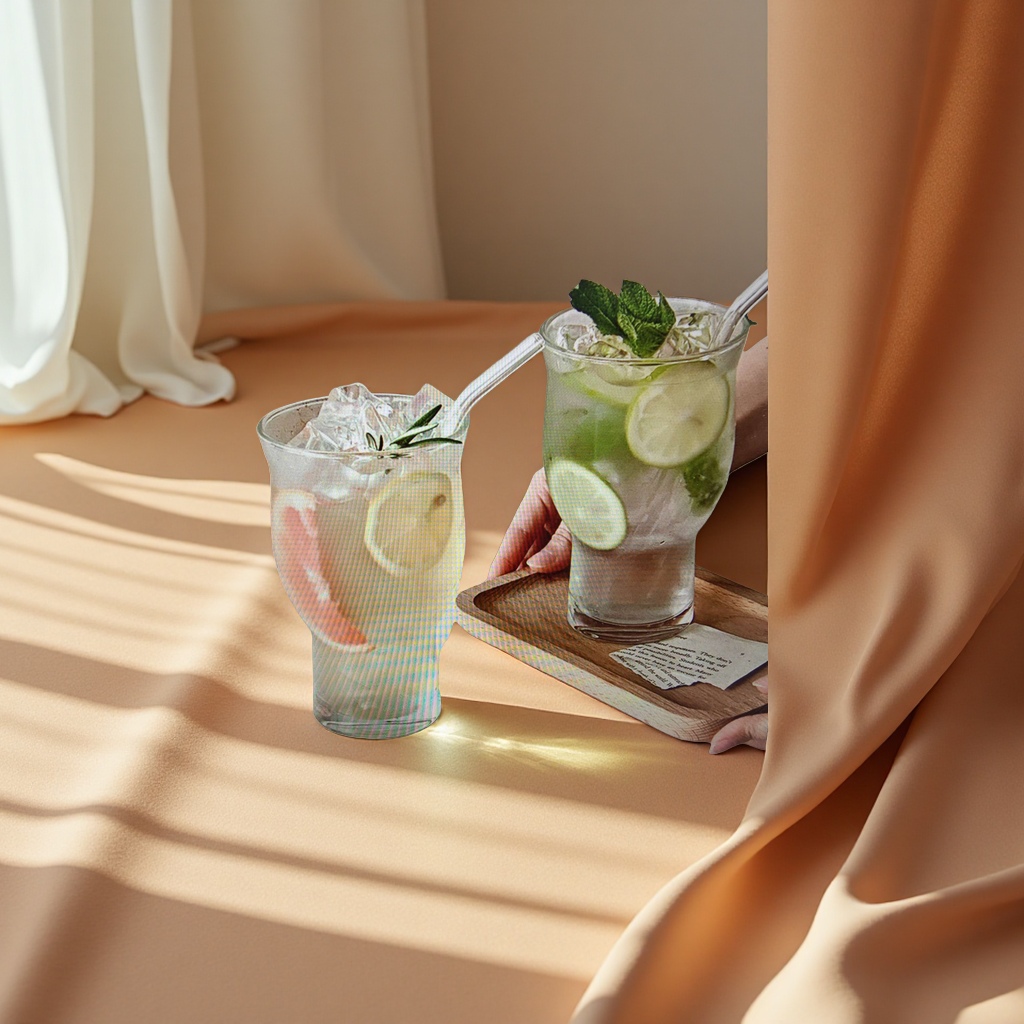 Green apple glass cup thermos, 180ml glass cup, portable and durable Application Scenario
