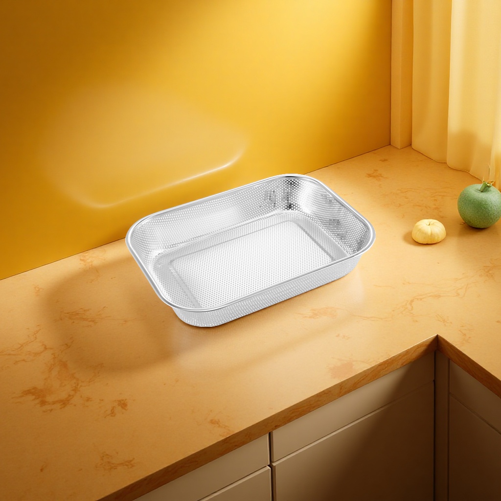 Draining basket, a perfect fruit washing tool for home kitchens. Draining rack, draining basket details Picture