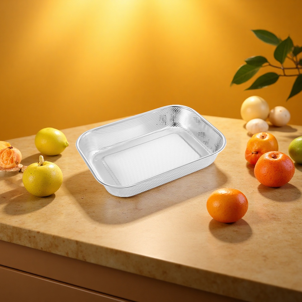 Draining basket, a perfect fruit washing tool for home kitchens. Draining rack, draining basket Specification image