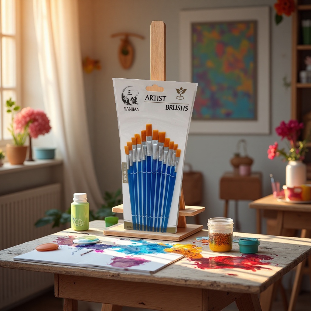Saudi Children's watercolor brush painting set, 12-color nylon brush Application Scenario