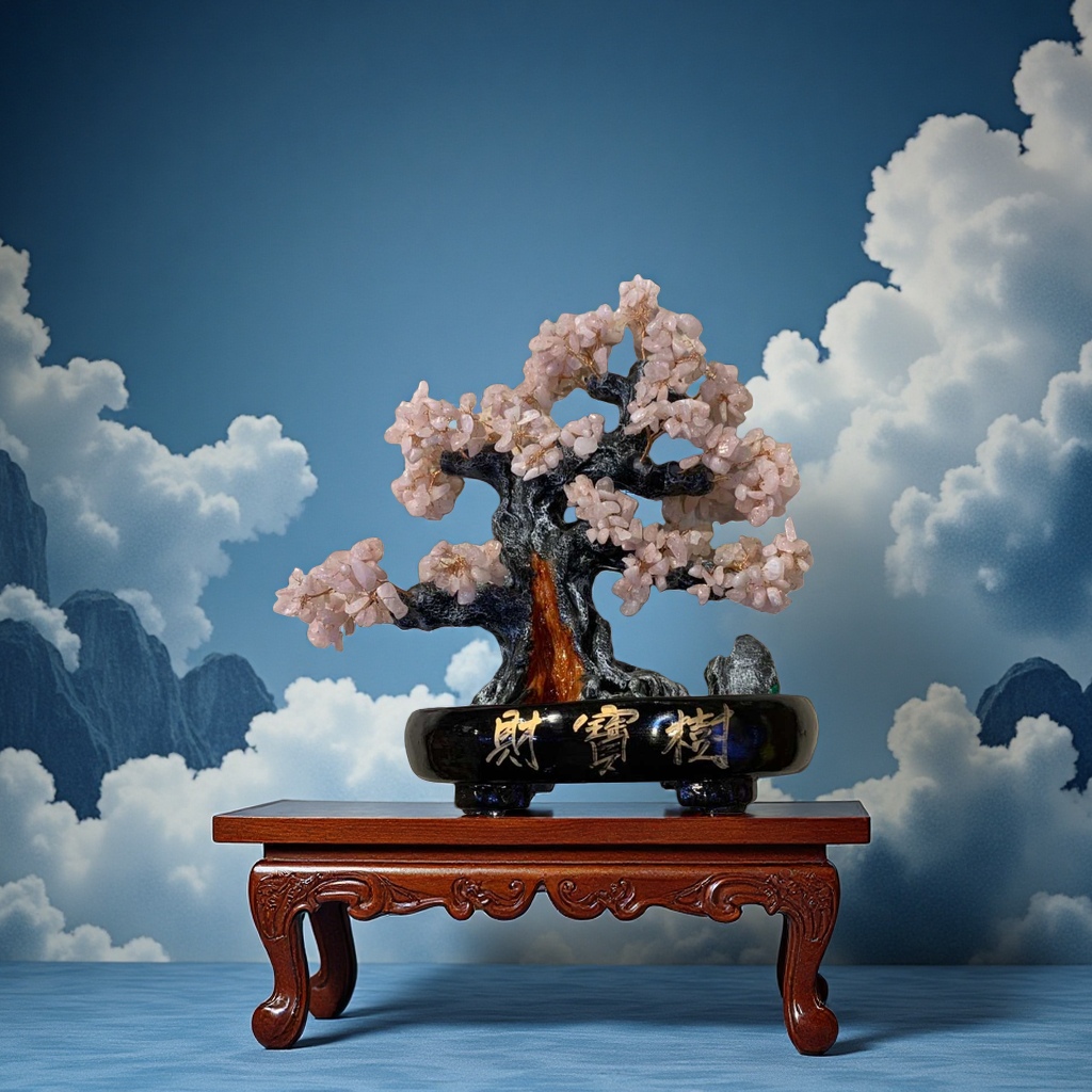 Natural rose crystal money-shaking money tree, office TV cabinet, home decoration, living room wealth-attracting ornaments, gifts Application Scenario
