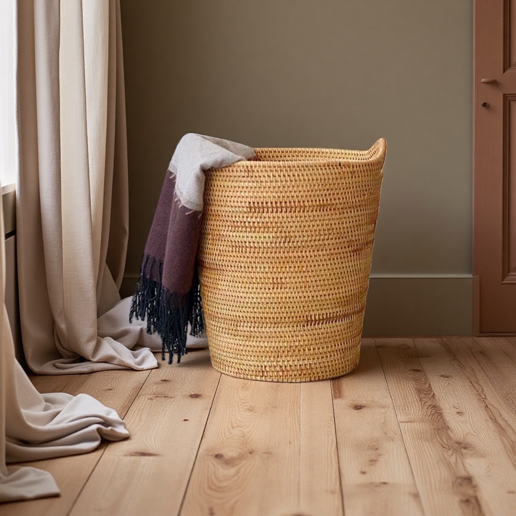 北欧家居脏衣收纳篮藤编脏衣篓脏衣服玩具收纳筐洗衣筐脏衣桶