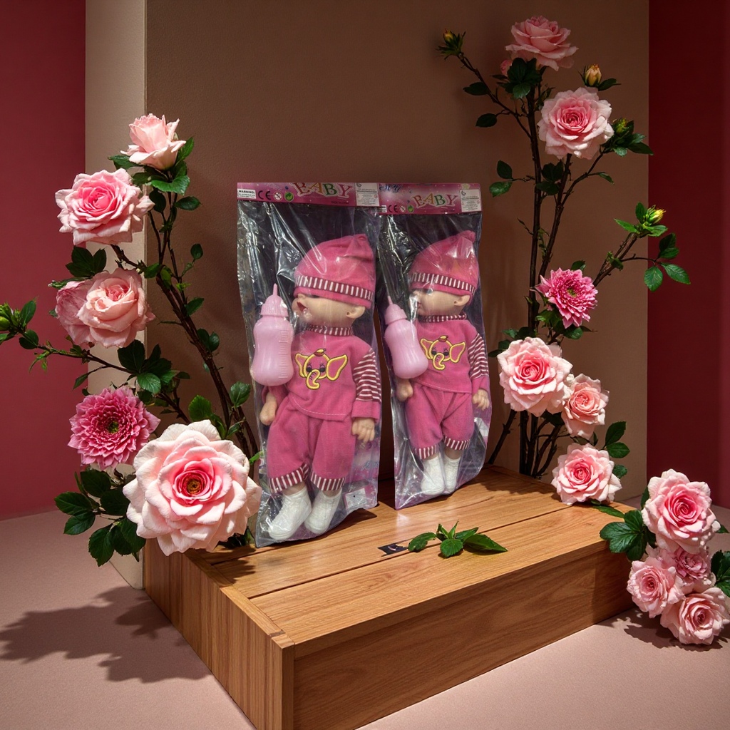 奶瓶娃娃可爱卡通宝宝玩具儿童安抚神器软胶