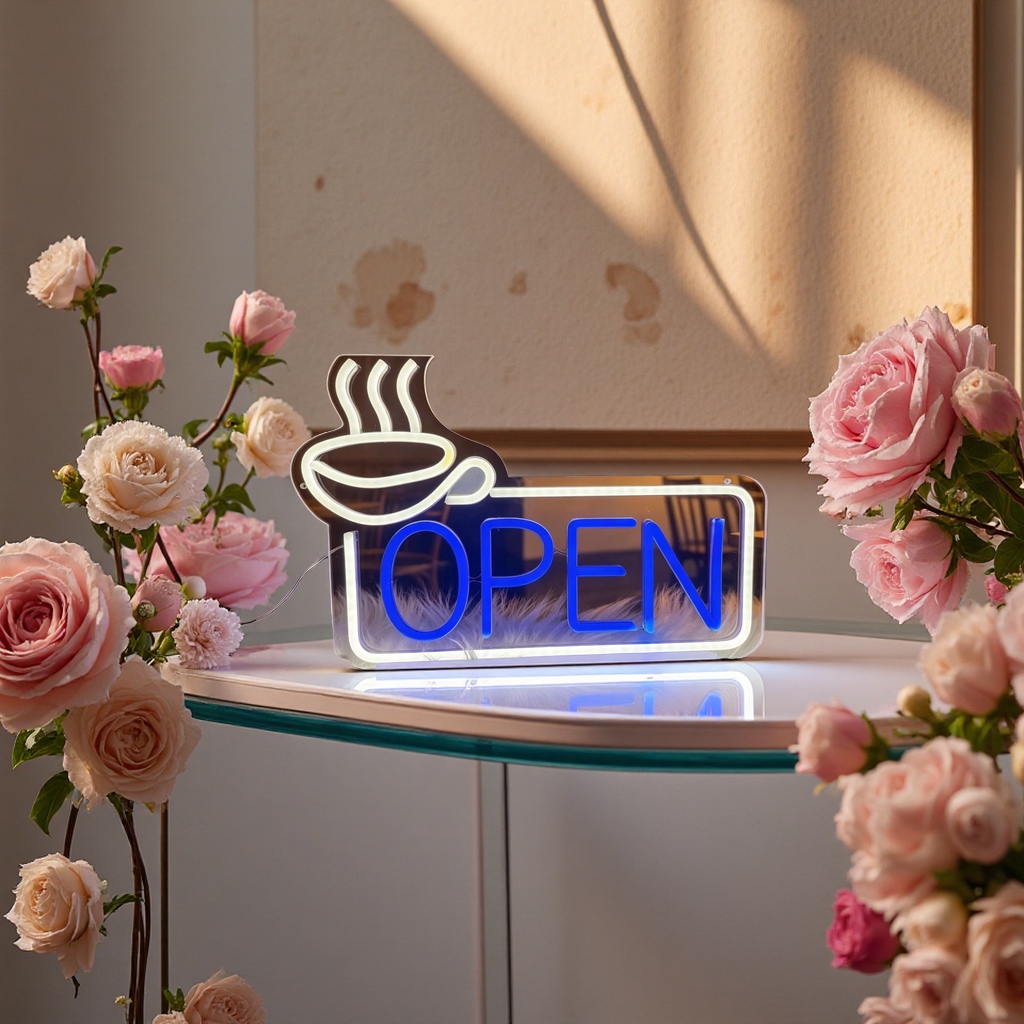 Open开门亚克力灯牌装饰灯夜光吸顶灯家用客厅走廊产品图
