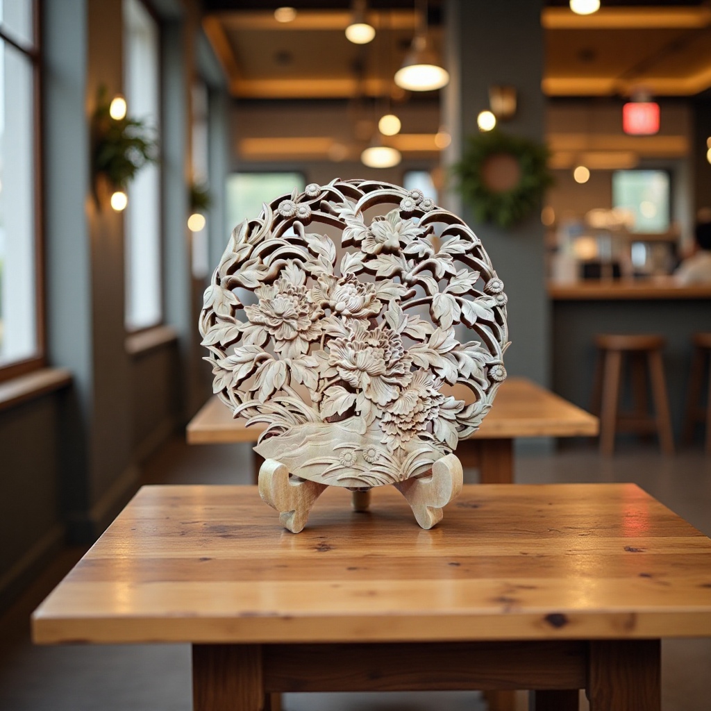 仿古木雕装饰工艺品设计风格家居创意摆件手工制作产品图