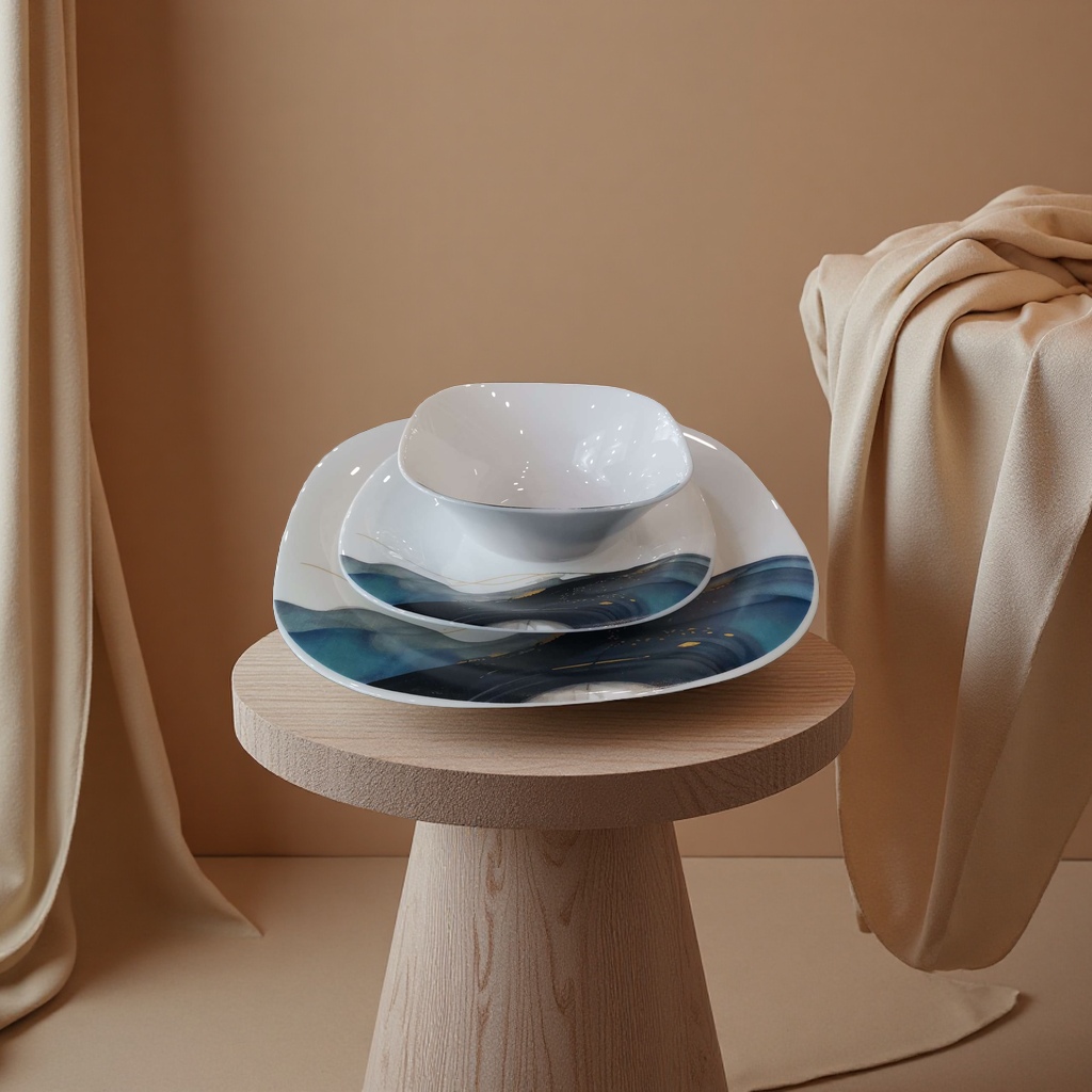 Ceramic bowls and plates for home use, dumpling plates 180g, smooth and durable glaze surface Application Scenario