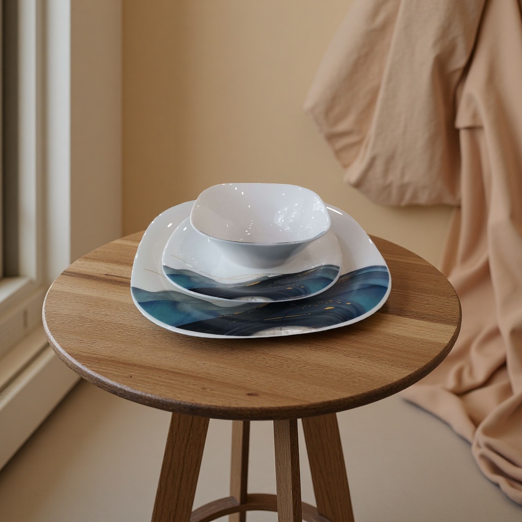 Ceramic bowls and plates for home use, dumpling plates 180g, smooth and durable glaze surface details Picture