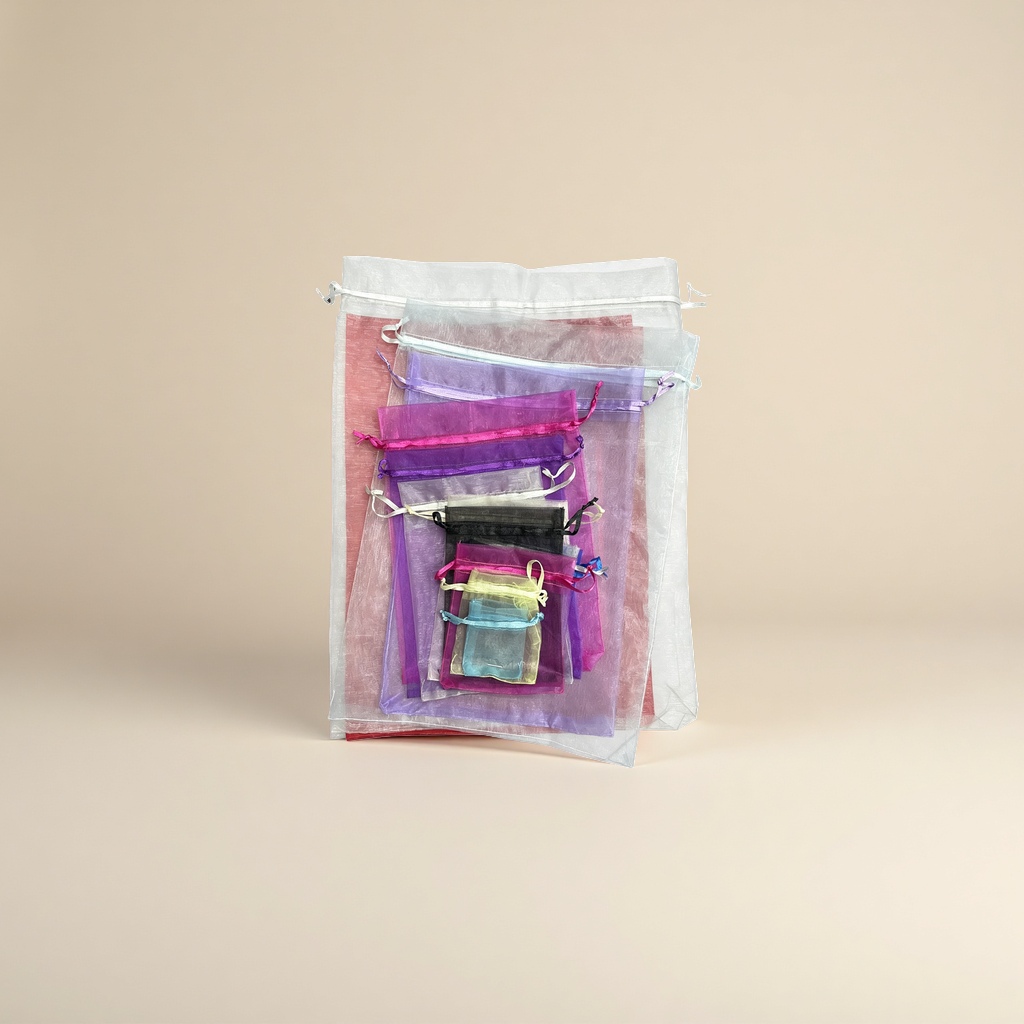 Bolsa de gasa multicolor bunchy bolsillos multi-tamaño opcional bolsa de almacenamiento para el hogar portátil Specification image