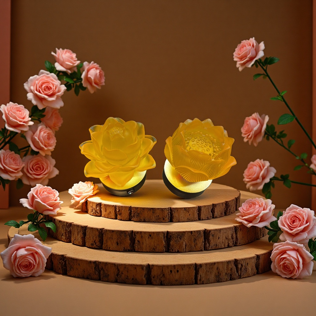 The rechargeable lotus lamp is an outdoor decorative lamp that is waterproof and windproof