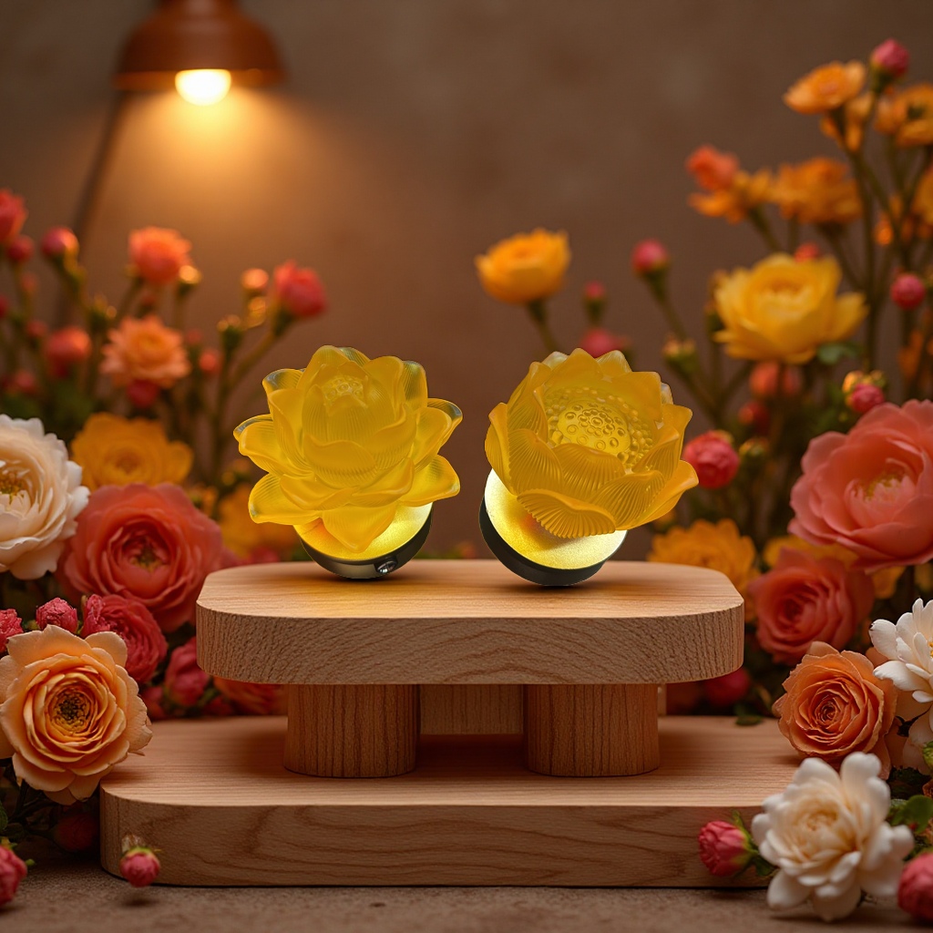 The rechargeable lotus lamp is an outdoor decorative lamp that is waterproof and windproof Specification image