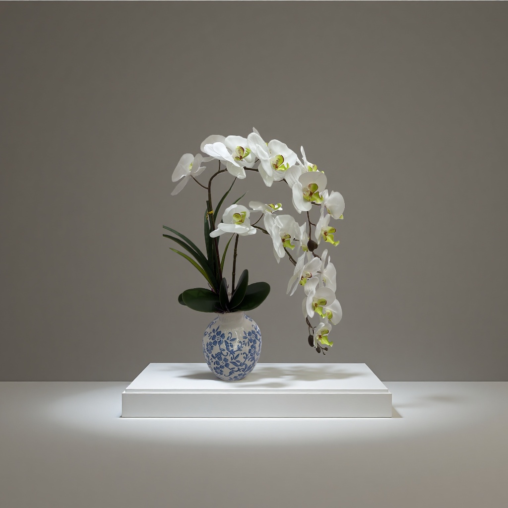 Phalaenopsis artificial potted plant, home decoration green plant ornament, living room desktop decoration Application Scenario