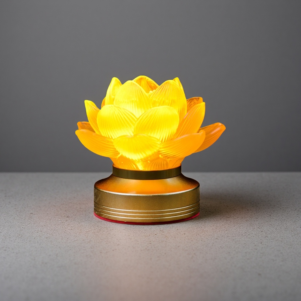 Rechargeable lotus lantern night light outdoor courtyard decorative light waterproof and dustproof details Picture