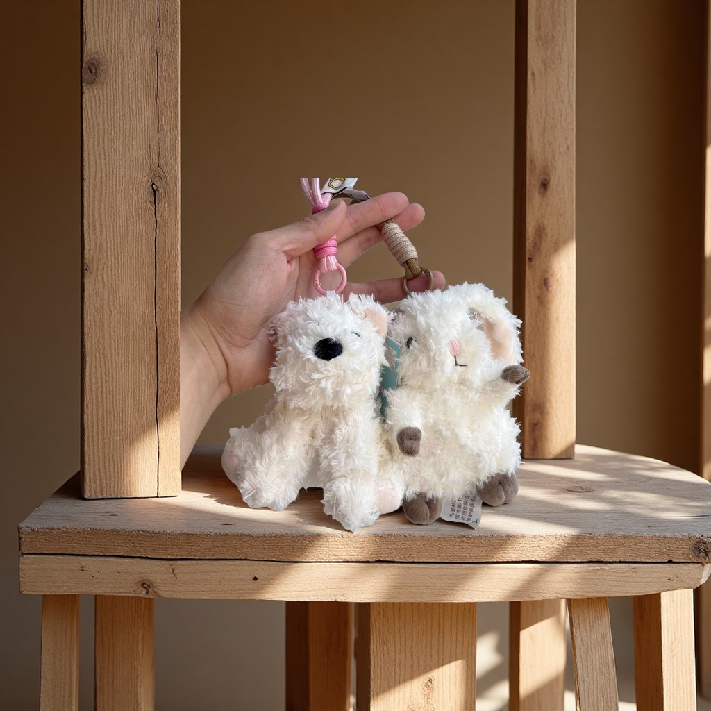 "Love the genuine Little White Rabbit plush toy, Xigadi Schnauzer plush doll, couple children's birthday gift.