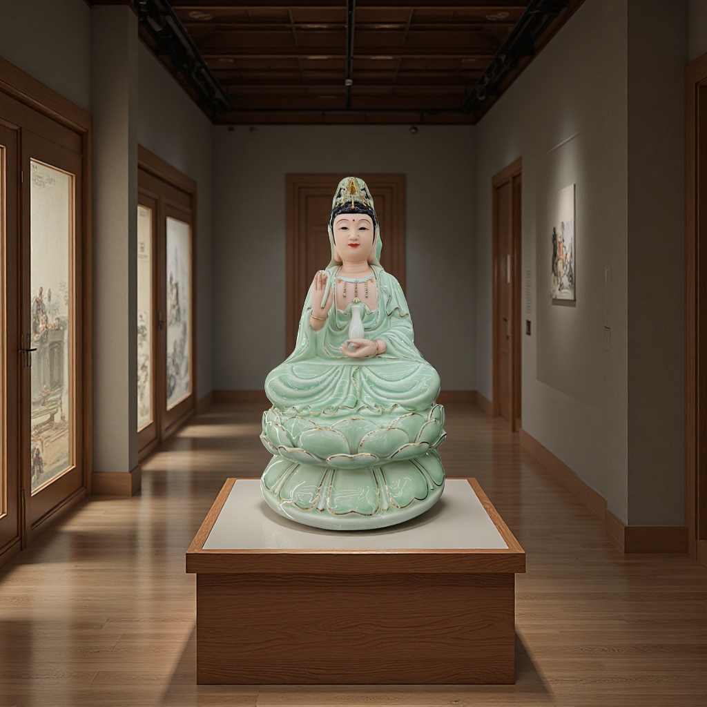 Dehua porcelain Buddha statues, all hand-painted in color Application Scenario
