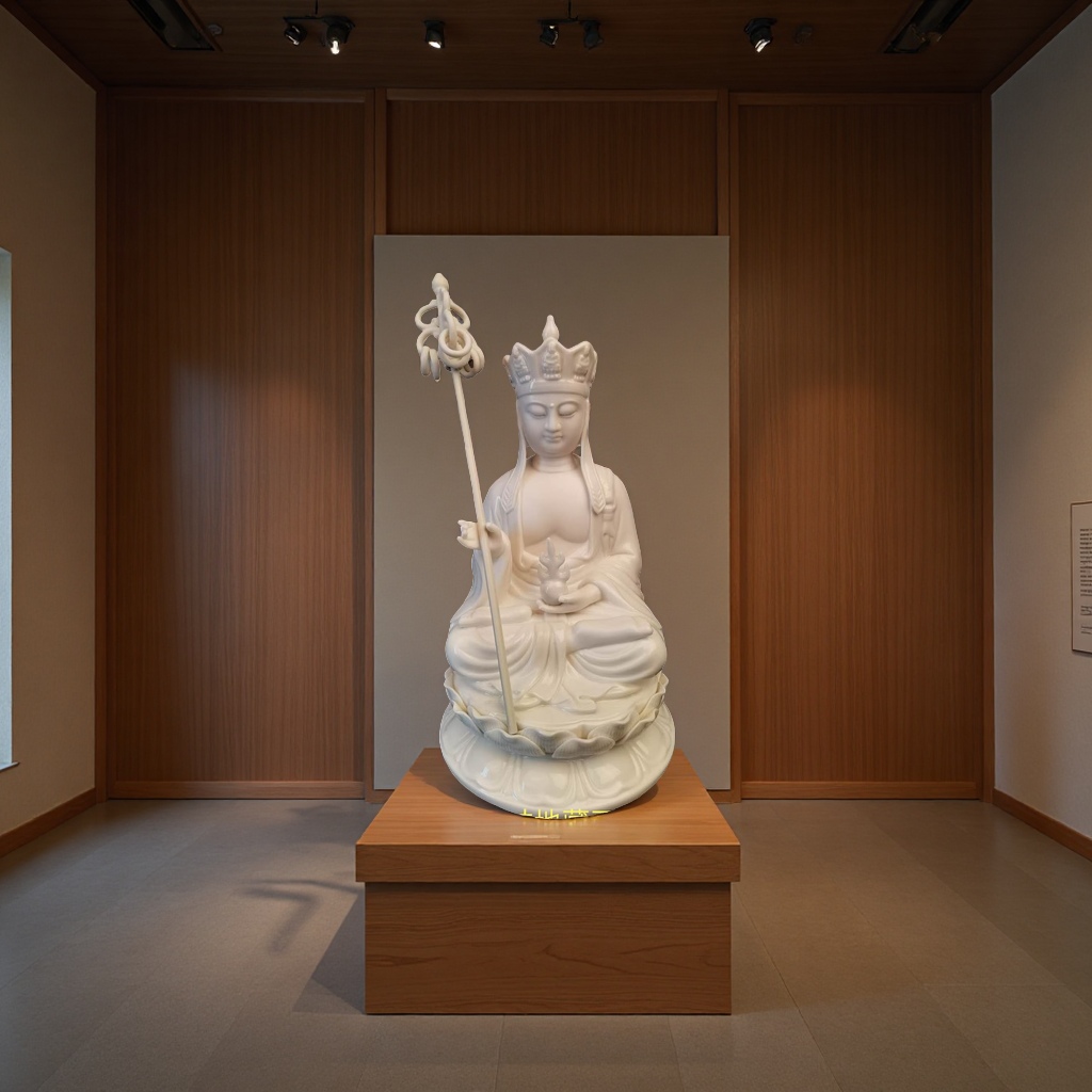 The ceramic Buddha statue is all white Specification image