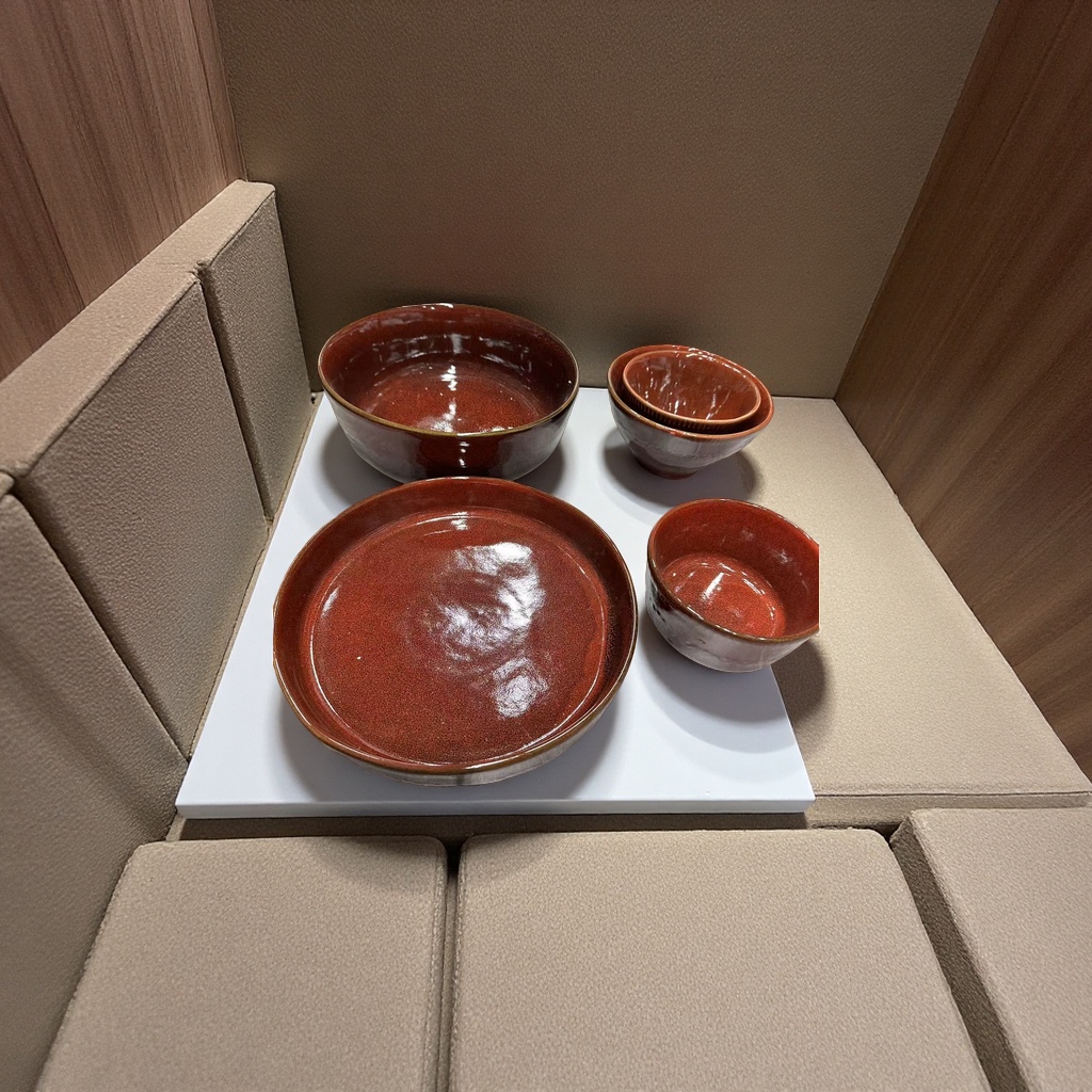 2026 New four-color embossed glazed ceramic tableware set, disassembled pieces, oval plates, bowls and mugs for Western restaurants and hotels Specification image