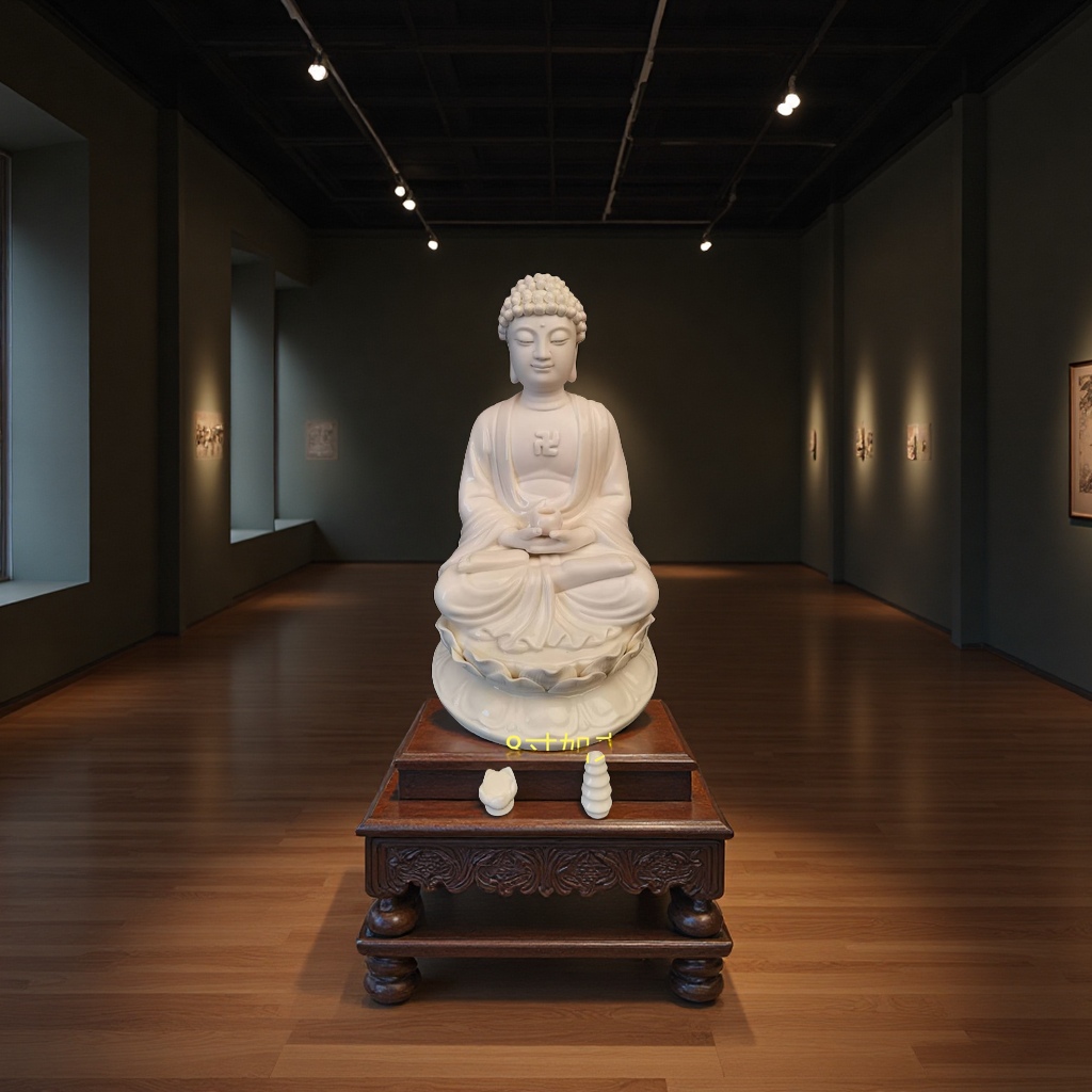 The Dehua porcelain Buddha statues are all white and made by hand Specification image