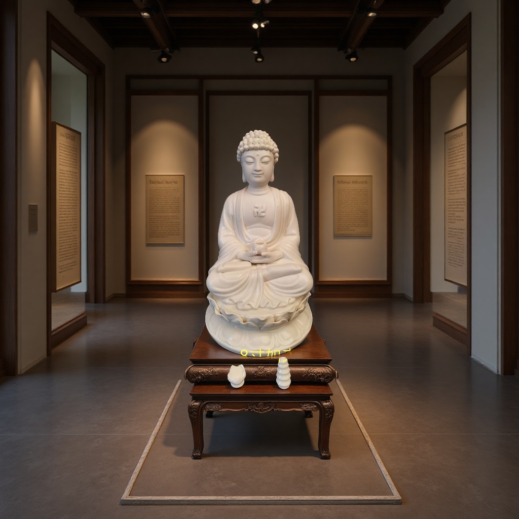 The Dehua porcelain Buddha statues are all white and made by hand Application Scenario