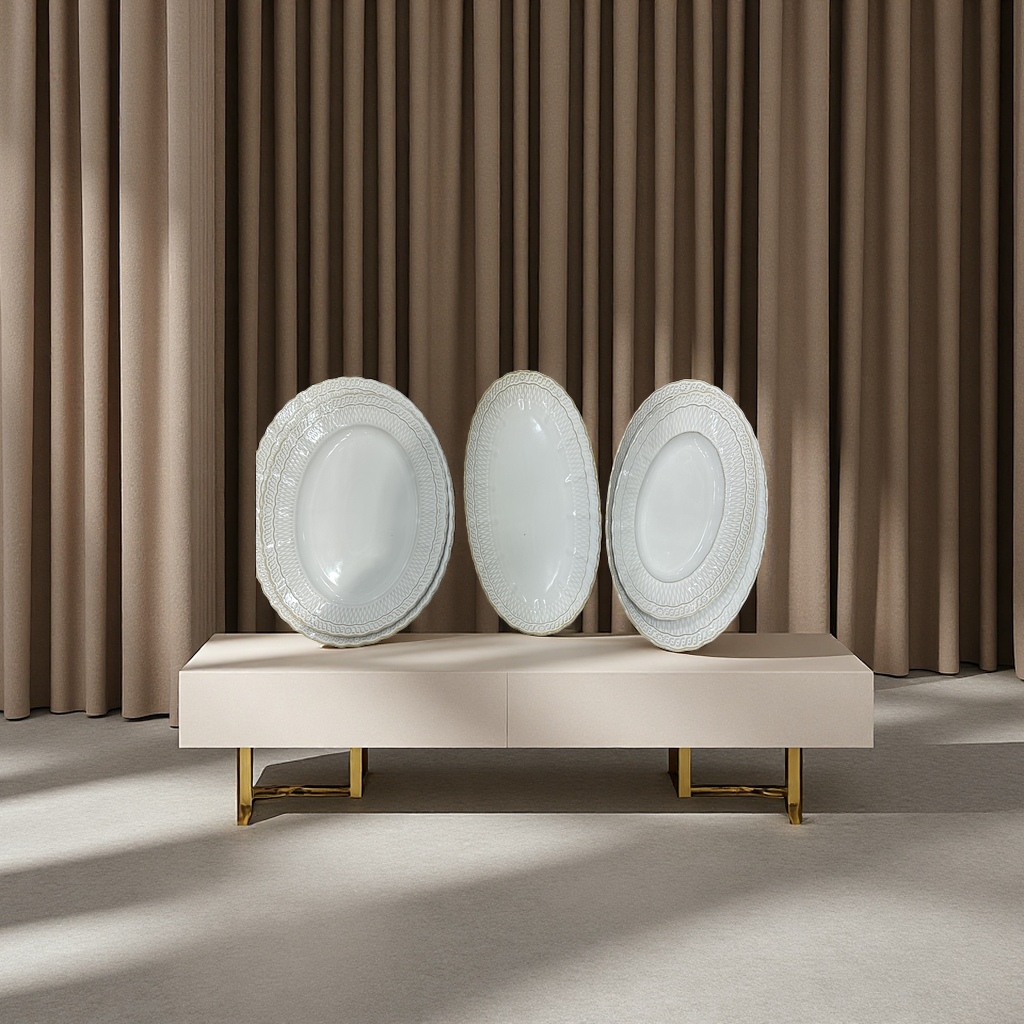 2026 new off-white ceramic tableware, high-end hotel and Western restaurant plates and bowls details Picture