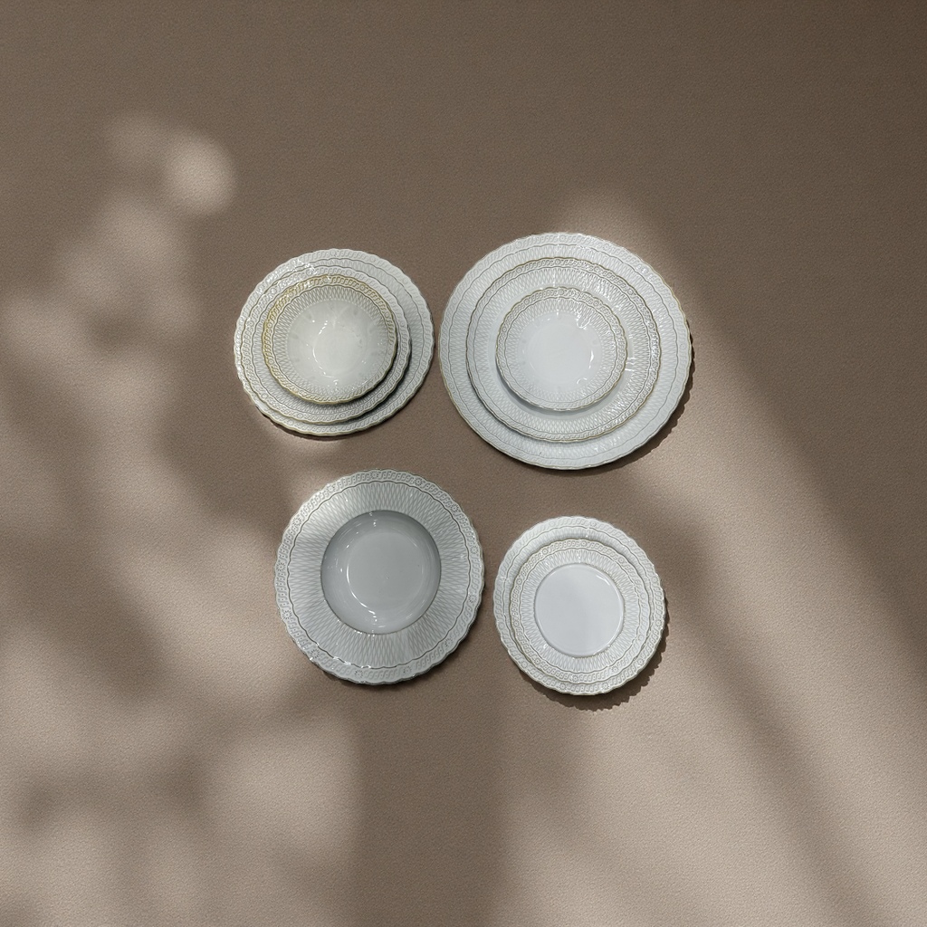 2026 new off-white ceramic tableware, high-end hotel and Western restaurant plates and bowls Specification image