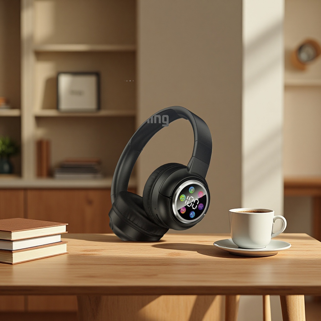 The Bluetooth headphones feature wireless noise cancellation, high-definition sound quality, long battery life and are suitable for commuting and sports details Picture