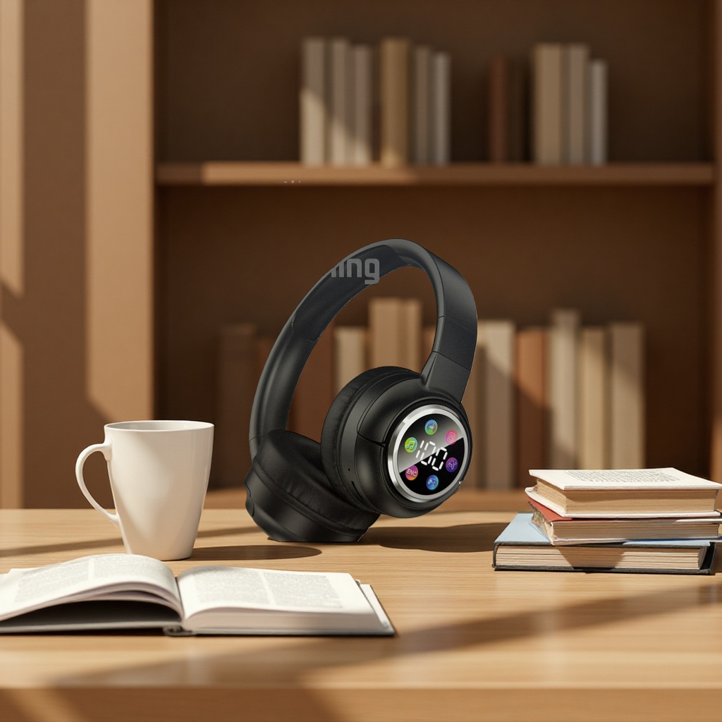The Bluetooth headphones feature wireless noise cancellation, high-definition sound quality, long battery life and are suitable for commuting and sports