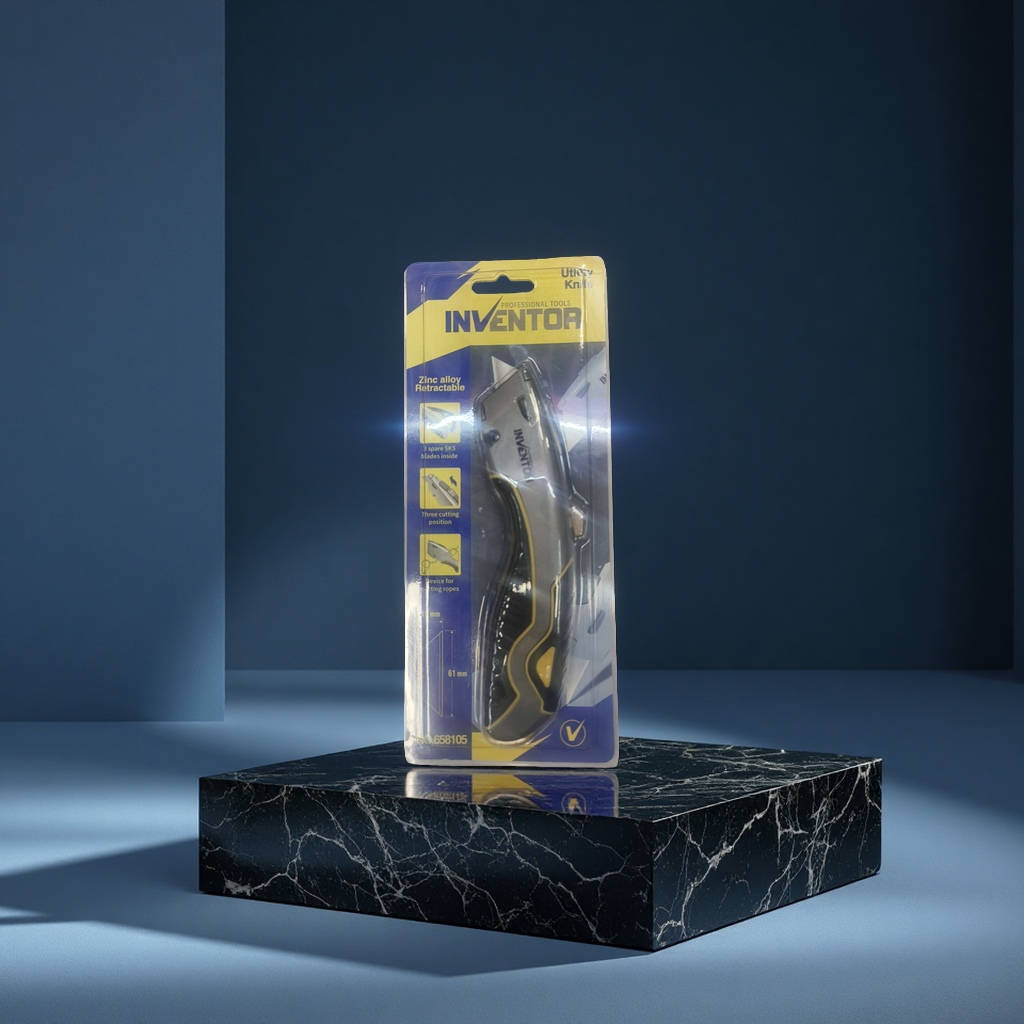 This wallpaper knife features three consecutive steel flower blades, a utility knife, and is specially designed for unpacking parcels. It is durable and sharp details Picture
