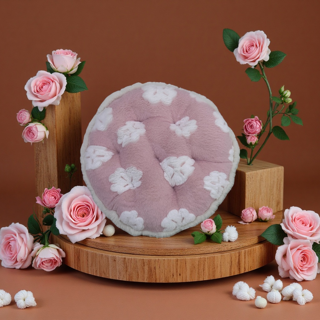Plush flower cushion, soft and comfortable home decoration cushion, warm cushion