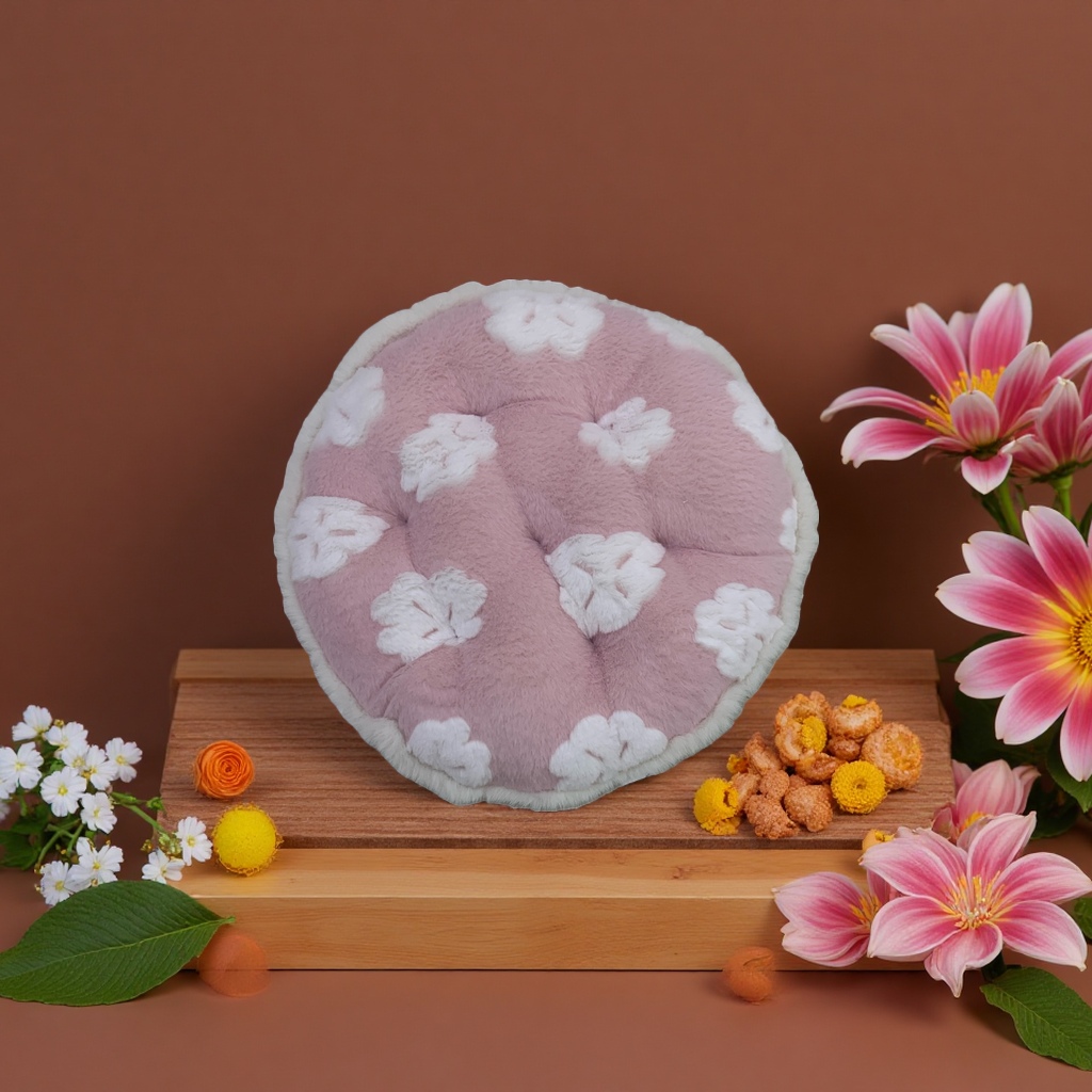 Plush flower cushion, soft and comfortable home decoration cushion, warm cushion Specification image
