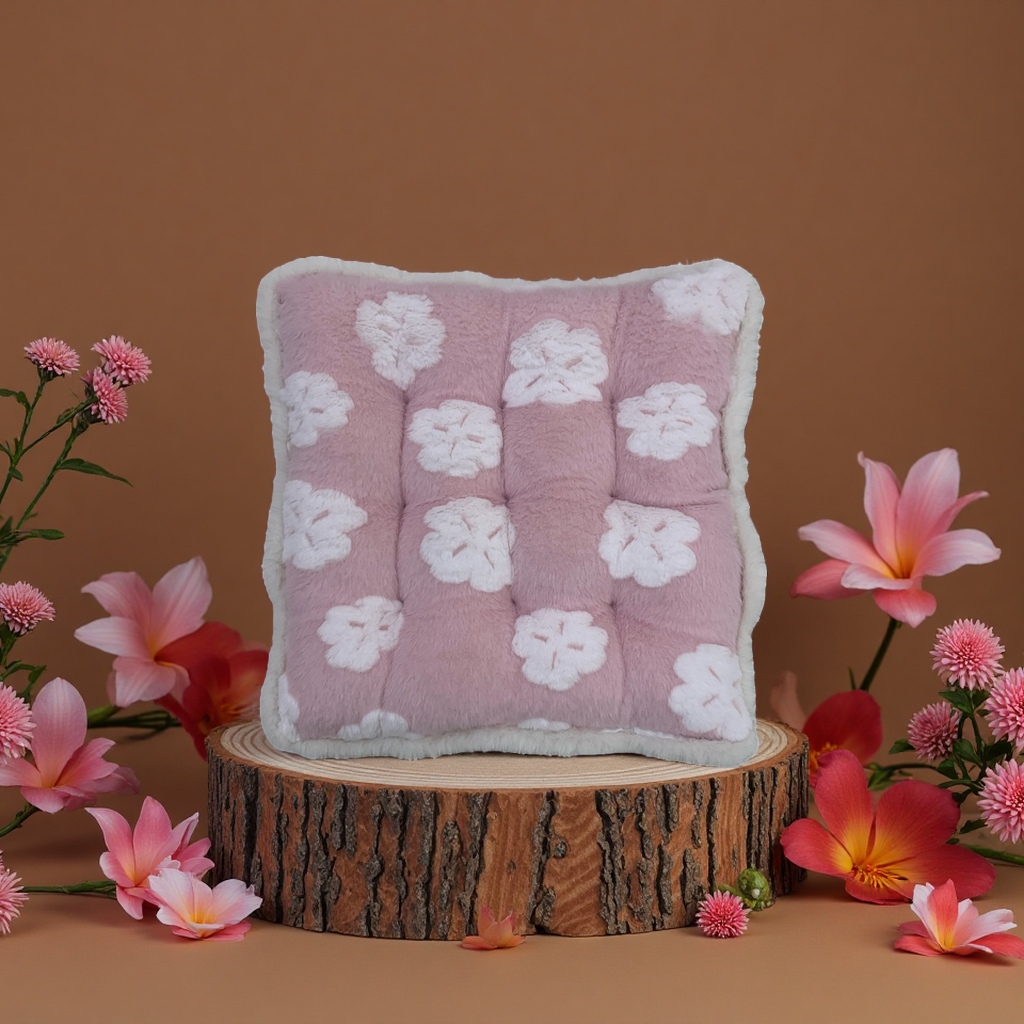 The plush hairstyle cushion is a comfortable and soft office and home seat cushion Specification image